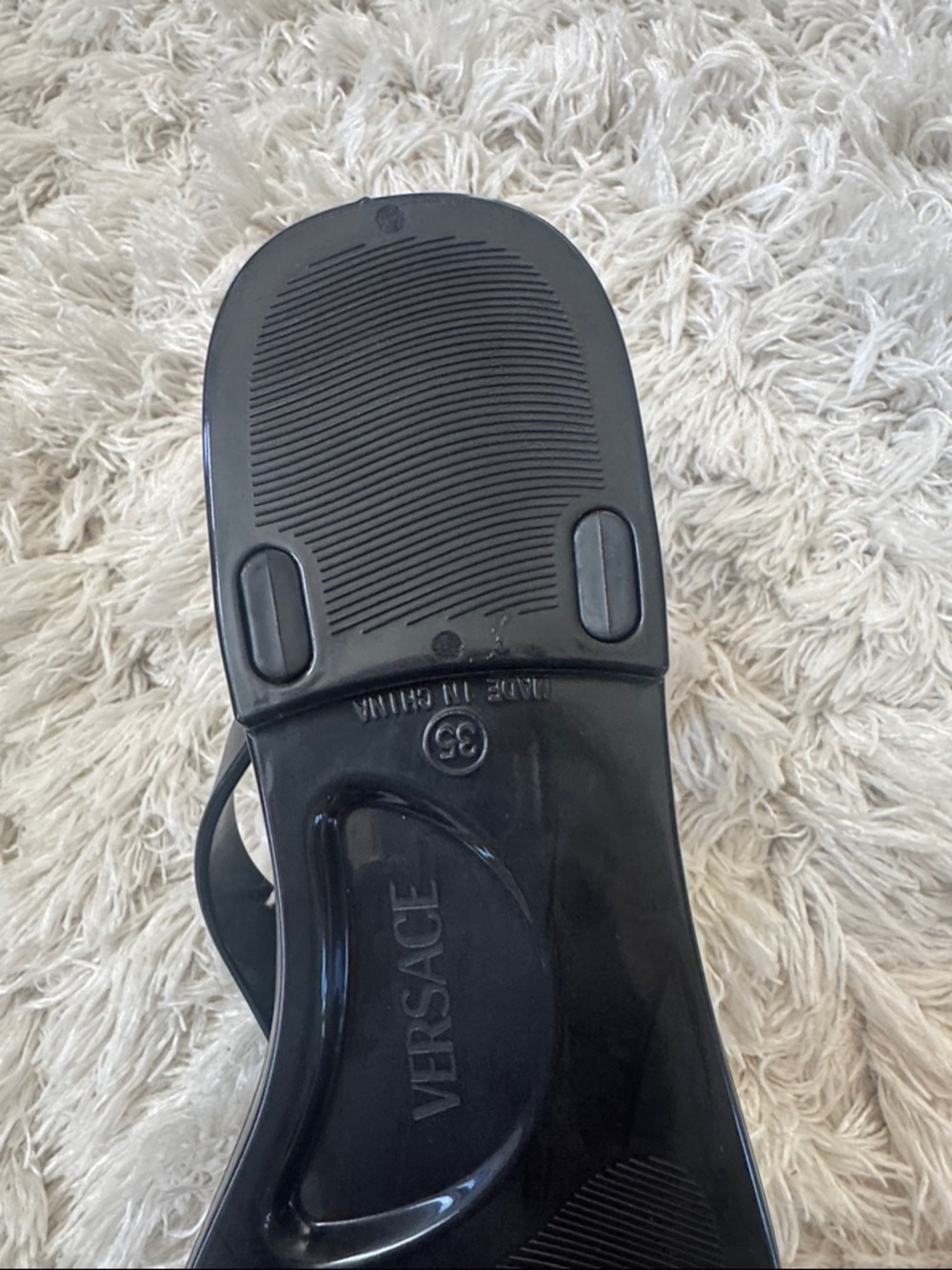 Versace Black Medusa Jelly Thong Sandals size 35 ✨NEW✨ - Picture 4 of 7